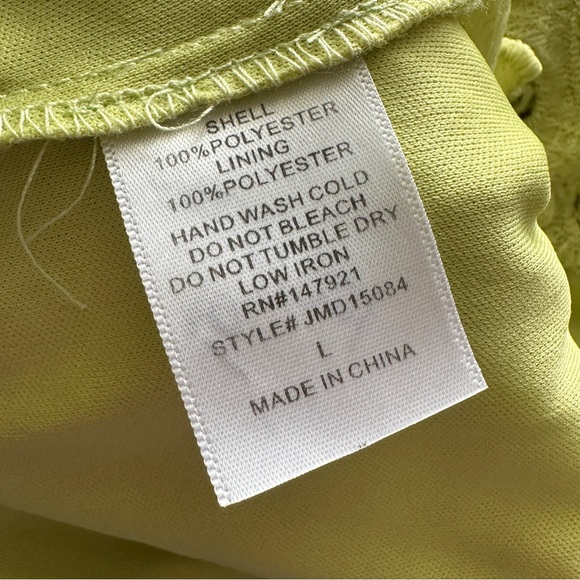 JUST ME Lime Crochet Lace One Shoulder Short Sleeve Midi Dress Just Me Sz. Large - Picture 6 of 13